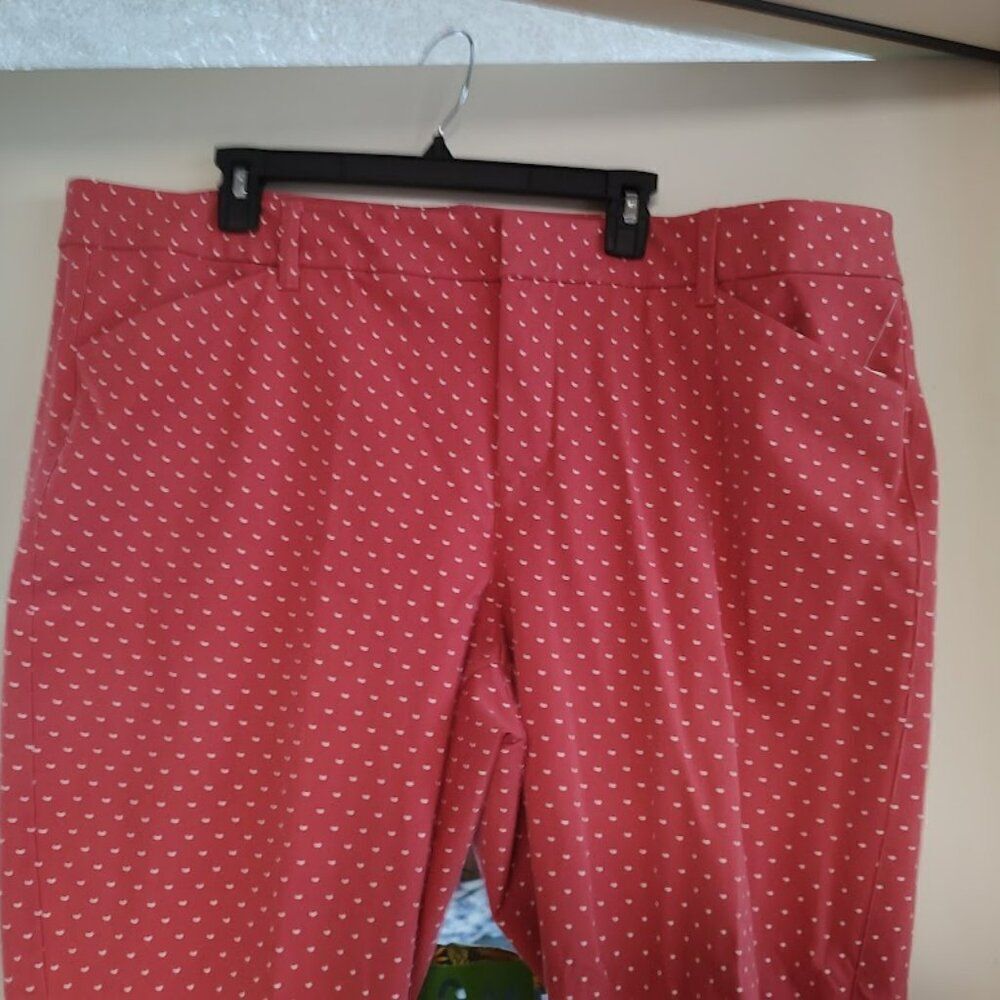 New Old Navy Dark Coral Pixie High Rise Pants Size Women's 22 Plus Long - Picture 2 of 3